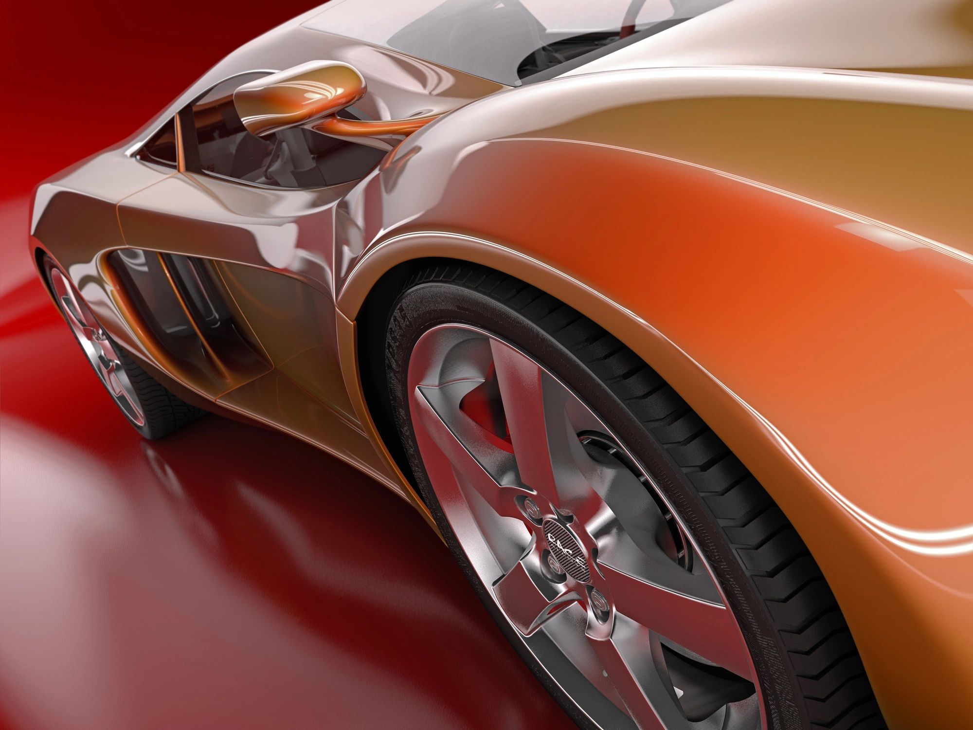 Clean sports car with glossy finish
