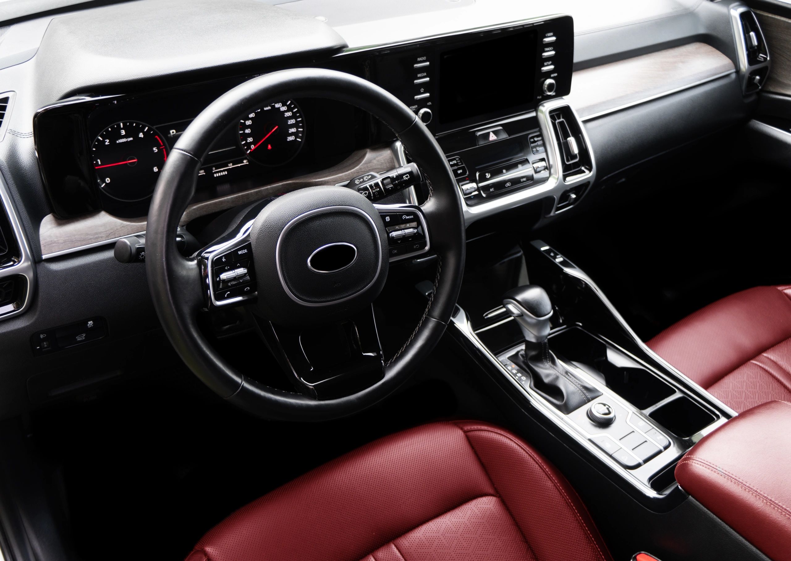Clean modern car interior